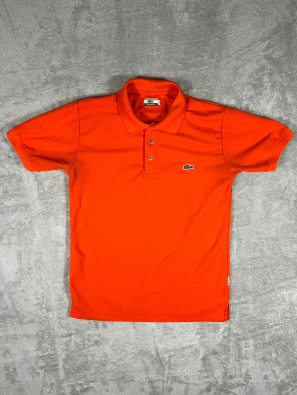 vintage bright orange lacoste polo size S